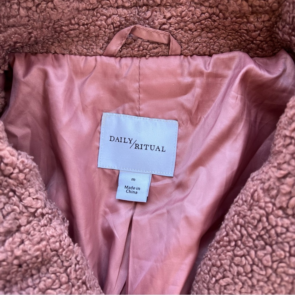 Daily Ritual Soft Pink Button Up Jacket - Size Medium - Picture 3 of 4